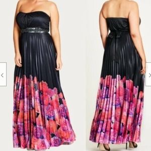 NWT City Chic Maxi Helena Border Strapless Dress size 20 Plus Homecoming
